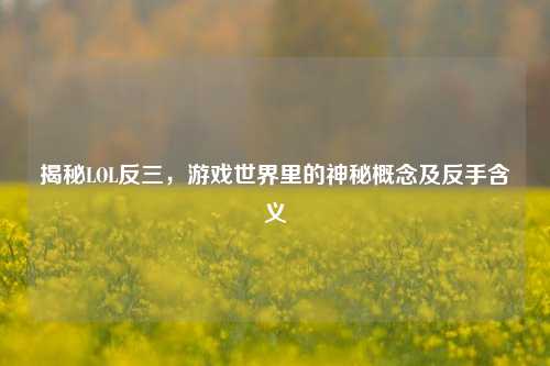揭秘LOL反三，游戏世界里的神秘概念及反手含义