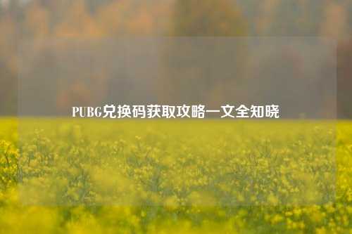 PUBG兑换码获取攻略一文全知晓