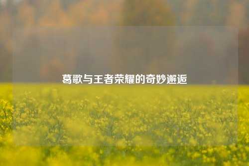 葛歌与王者荣耀的奇妙邂逅