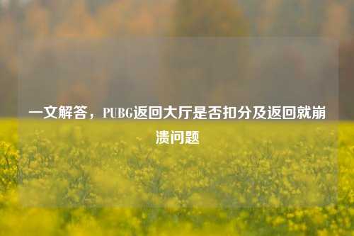 一文解答，PUBG返回大厅是否扣分及返回就崩溃问题