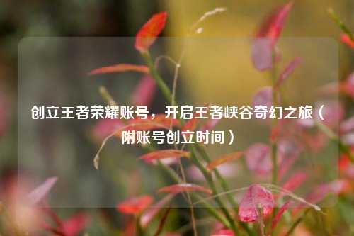 创立王者荣耀账号，开启王者峡谷奇幻之旅（附账号创立时间）