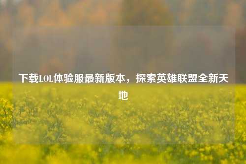 下载LOL体验服最新版本，探索英雄联盟全新天地