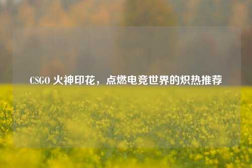 CSGO 火神印花，点燃电竞世界的炽热推荐