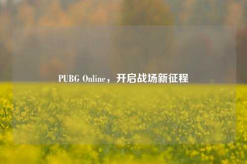 PUBG Online,开启战场新征程