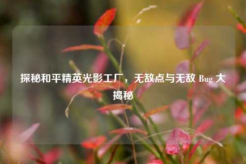 探秘和平精英光影工厂,无敌点与无敌 Bug 大揭秘