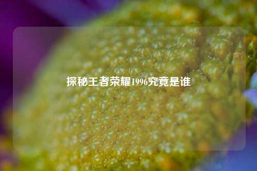 探秘王者荣耀1996究竟是谁