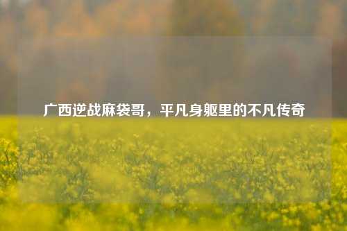 广西逆战麻袋哥,平凡身躯里的不凡传奇