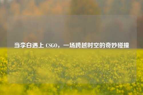 当李白遇上 CSGO，一场跨越时空的奇妙碰撞
