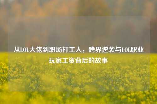 从LOL大佬到职场打工人,跨界逆袭与LOL职业玩家工资背后的故事