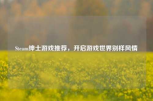 Steam绅士游戏推荐，开启游戏世界别样风情