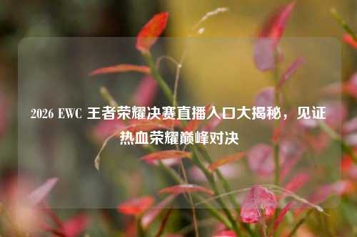 2026 EWC 王者荣耀决赛直播入口大揭秘,见证热血荣耀巅峰对决