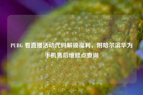 PUBG 看直播活动代码解锁福利,附哈尔滨华为手机售后维修点查询