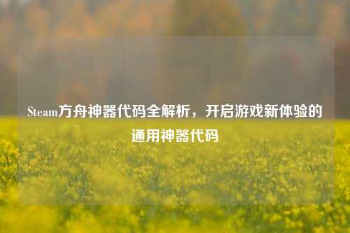 Steam方舟神器代码全解析,开启游戏新体验的通用神器代码