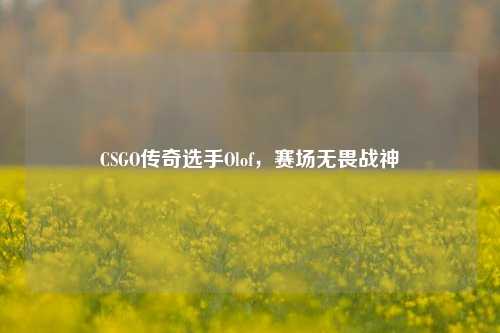 CSGO传奇选手Olof,赛场无畏战神