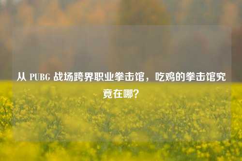 从 PUBG 战场跨界职业拳击馆,吃鸡的拳击馆究竟在哪?