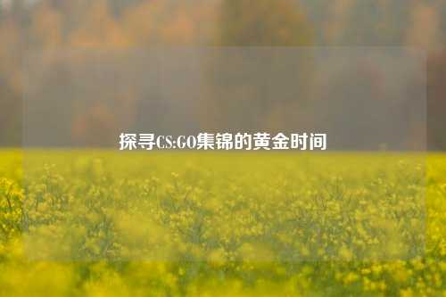 探寻CS:GO集锦的黄金时间
