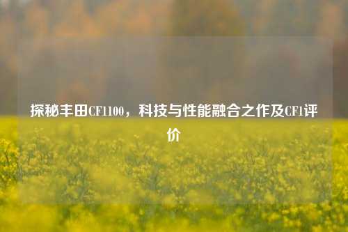 探秘丰田CF1100,科技与性能融合之作及CF1评价