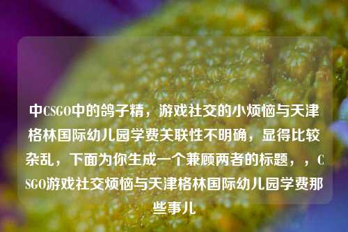 中CSGO中的鸽子精，游戏社交的小烦恼与天津格林国际幼儿园学费关联性不明确，显得比较杂乱，下面为你生成一个兼顾两者的标题，，CSGO游戏社交烦恼与天津格林国际幼儿园学费那些事儿