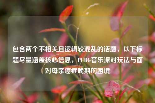 包含两个不相关且逻辑较混乱的话题,以下标题尽量涵盖核心信息,PUBG音乐派对玩法与面对母亲癌症晚期的困境