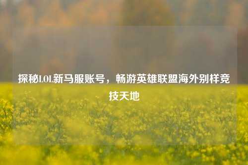 探秘LOL新马服账号,畅游英雄联盟海外别样竞技天地