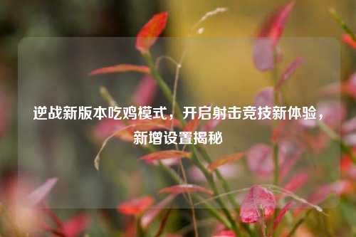 逆战新版本吃鸡模式，开启射击竞技新体验，新增设置揭秘