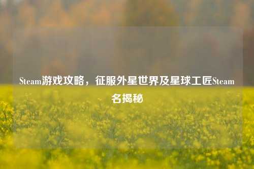 Steam游戏攻略,征服外星世界及星球工匠Steam名揭秘