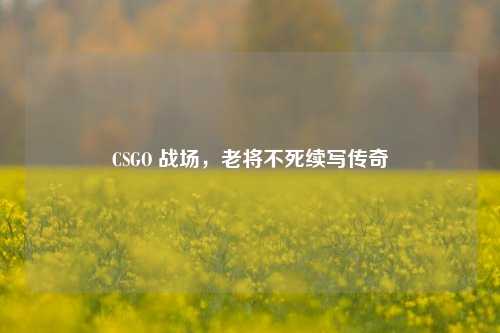 CSGO 战场，老将不死续写传奇