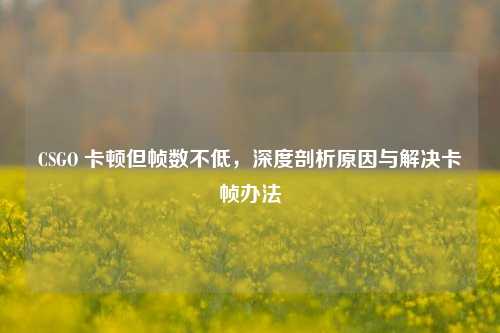 CSGO 卡顿但帧数不低,深度剖析原因与解决卡帧办法