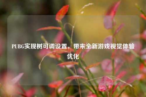 PUBG实现树可调设置，带来全新游戏视觉体验优化