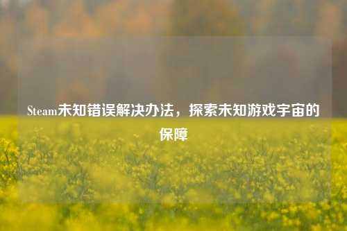 Steam未知错误解决办法,探索未知游戏宇宙的保障