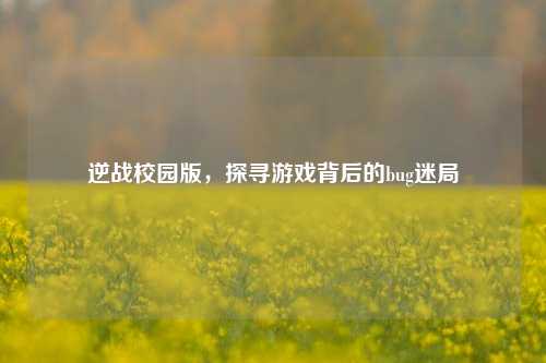 逆战校园版,探寻游戏背后的bug迷局