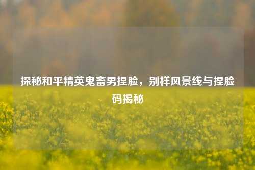 探秘和平精英鬼畜男捏脸,别样风景线与捏脸码揭秘