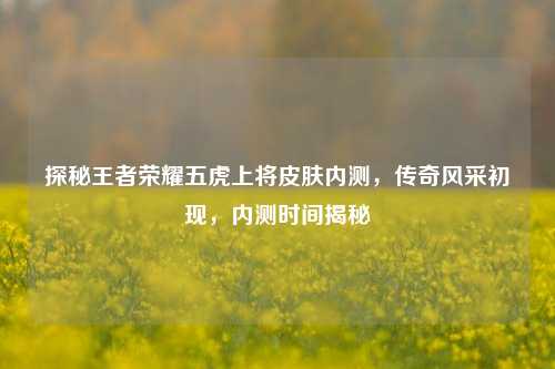 探秘王者荣耀五虎上将皮肤内测,传奇风采初现,内测时间揭秘