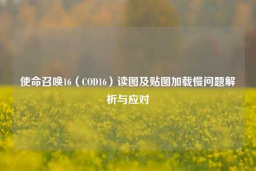 使命召唤16(COD16)读图及贴图加载慢问题解析与应对