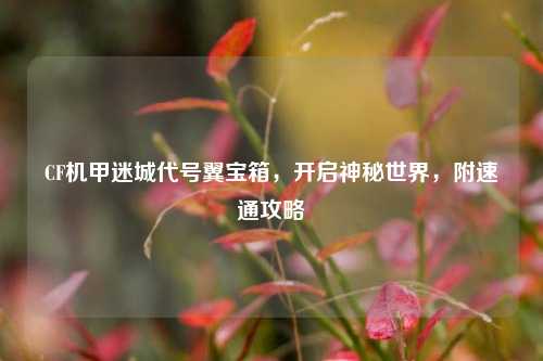 CF机甲迷城代号翼宝箱,开启神秘世界,附速通攻略