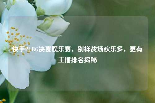 快手PUBG决赛娱乐赛,别样战场欢乐多,更有主播排名揭秘