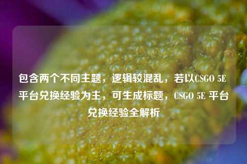 包含两个不同主题，逻辑较混乱，若以CSGO 5E 平台兑换经验为主，可生成标题，CSGO 5E 平台兑换经验全解析