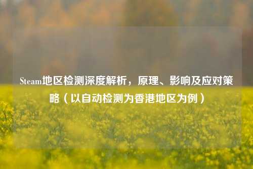 Steam地区检测深度解析,原理、影响及应对策略(以自动检测为香港地区为例)