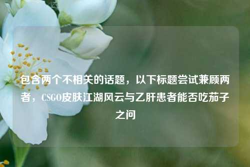 包含两个不相关的话题,以下标题尝试兼顾两者,CSGO皮肤江湖风云与乙肝患者能否吃茄子之问