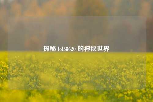 探秘 lol58620 的神秘世界