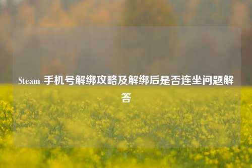 Steam 手机号解绑攻略及解绑后是否连坐问题解答
