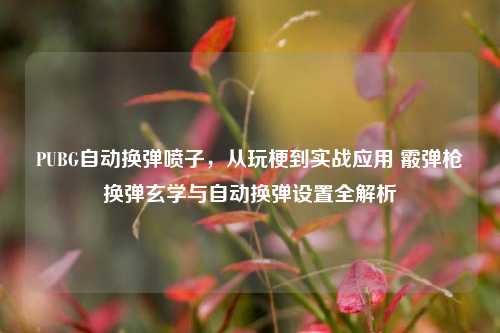 PUBG自动换弹喷子，从玩梗到实战应用 霰弹枪换弹玄学与自动换弹设置全解析