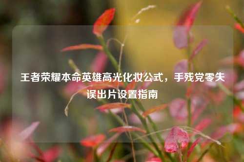 王者荣耀本命英雄高光化妆公式,手残党零失误出片设置指南