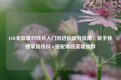 LOL全位置对线从入门到进阶提升指南，新手快速掌握线权+适配练线英雄推荐