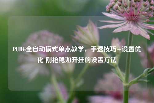 PUBG全自动模式单点教学,手速技巧+设置优化 刚枪稳如开挂的设置方法