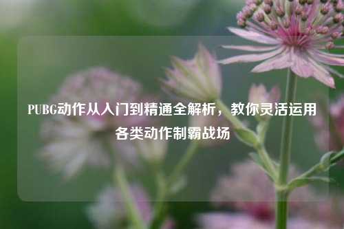 PUBG动作从入门到精通全解析，教你灵活运用各类动作制霸战场