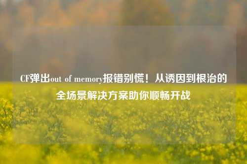CF弹出out of memory报错别慌！从诱因到根治的全场景解决方案助你顺畅开战