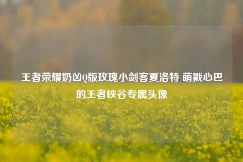 王者荣耀奶凶Q版玫瑰小剑客夏洛特 萌戳心巴的王者峡谷专属头像