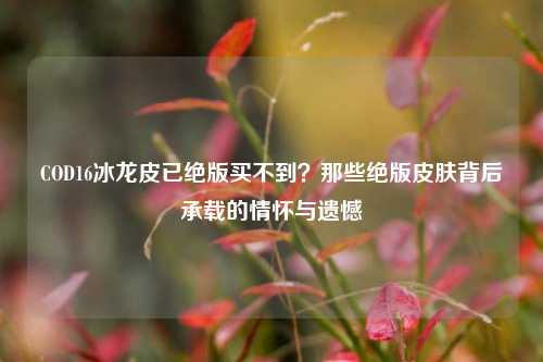 COD16冰龙皮已绝版买不到？那些绝版皮肤背后承载的情怀与遗憾