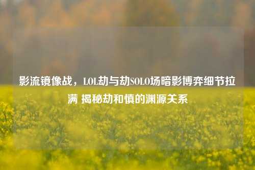 影流镜像战,LOL劫与劫SOLO场暗影博弈细节拉满 揭秘劫和慎的渊源关系